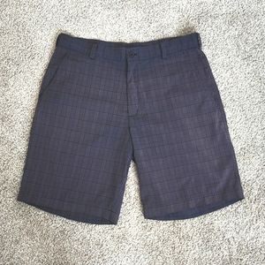 Nike Men's Dri-fit Golf Shorts Black Gray Plaid Size 33